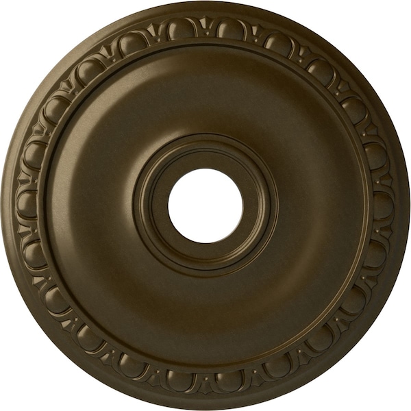 Ekena Millwork Jackson Ceiling Medallion (Fits Canopies up to 5 1/8"), Hand-Painted Brass, 20"OD x 3 5/8"ID x 1"P CM20JABRS - main